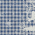 5' X 8' Blue Ivory And Gray Gingham Washable Area Rug With UV Protection