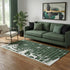 5' X 8' Green Black And Ivory Gingham Washable Area Rug With UV Protection