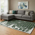 8' X 10' Green Black And Ivory Gingham Washable Area Rug With UV Protection