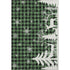 8' X 10' Green Black And Ivory Gingham Washable Area Rug With UV Protection