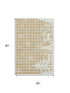 5' X 8' Gold Gray And Ivory Gingham Washable Area Rug With UV Protection