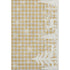 5' X 8' Gold Gray And Ivory Gingham Washable Area Rug With UV Protection