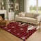 8' X 10' Red Black And Ivory Gingham Washable Area Rug With UV Protection