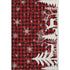 8' X 10' Red Black And Ivory Gingham Washable Area Rug With UV Protection