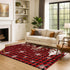 8' X 10' Red Black And Ivory Gingham Washable Area Rug With UV Protection