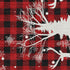 8' X 10' Red Black And Ivory Gingham Washable Area Rug With UV Protection