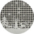 8' Taupe Black And Ivory Gingham Washable Round Rug With UV Protection