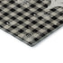 8' Taupe Black And Ivory Gingham Washable Round Rug With UV Protection