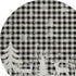 8' Taupe Black And Ivory Gingham Washable Round Rug With UV Protection