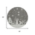 8' Taupe Black And Ivory Gingham Washable Round Rug With UV Protection