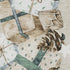 5' X 8' Beige Blue And Ivory Geometric Washable Area Rug With UV Protection