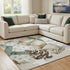8' X 10' Beige Blue And Ivory Geometric Washable Area Rug With UV Protection