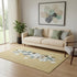 5' X 8' Gold Blue And Ivory Geometric Washable Area Rug With UV Protection