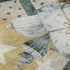 5' X 8' Gold Blue And Ivory Geometric Washable Area Rug With UV Protection
