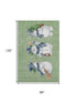 8' X 10' Artichoke Green Blue And Brown Geometric Washable Area Rug With UV Protection