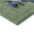 8' X 10' Artichoke Green Blue And Brown Geometric Washable Area Rug With UV Protection