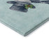 5' X 8' Sky Blue Green And Ivory Geometric Washable Area Rug With UV Protection