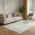 5' X 8' Ivory Gold And Gray Floral Washable Area Rug With UV Protection