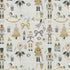 5' X 8' Ivory Gold And Gray Floral Washable Area Rug With UV Protection