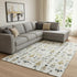 8' X 10' Ivory Gold And Gray Floral Washable Area Rug With UV Protection