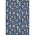 5' X 8' Navy Blue Gold And Gray Floral Washable Area Rug With UV Protection