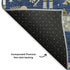 5' X 8' Navy Blue Gold And Gray Floral Washable Area Rug With UV Protection