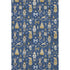 5' X 8' Navy Blue Gold And Gray Floral Washable Area Rug With UV Protection