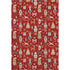 5' X 8' Red Gold And Gray Floral Washable Area Rug With UV Protection