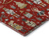5' X 8' Red Gold And Gray Floral Washable Area Rug With UV Protection