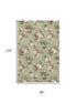 8' X 10' Artichoke Green Brown And Beige Polka Dot Washable Area Rug With UV Protection