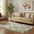 5' X 8' Beige Brown And Ivory Polka Dot Washable Area Rug With UV Protection