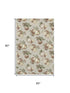 5' X 8' Beige Brown And Ivory Polka Dot Washable Area Rug With UV Protection