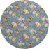 8' Denim Blue Brown And Beige Polka Dot Washable Round Rug With UV Protection