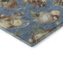 8' Denim Blue Brown And Beige Polka Dot Washable Round Rug With UV Protection