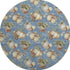 8' Denim Blue Brown And Beige Polka Dot Washable Round Rug With UV Protection