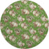 8' Green Brown And Beige Polka Dot Washable Round Rug With UV Protection