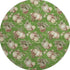 8' Green Brown And Beige Polka Dot Washable Round Rug With UV Protection