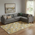 9' X 12' Gold Brown And Beige Polka Dot Washable Area Rug With UV Protection