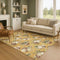 9' X 12' Gold Brown And Beige Polka Dot Washable Area Rug With UV Protection