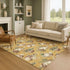 9' X 12' Gold Brown And Beige Polka Dot Washable Area Rug With UV Protection