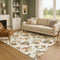 8' X 10' Ivory Brown And Beige Polka Dot Washable Area Rug With UV Protection