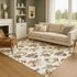 8' X 10' Ivory Brown And Beige Polka Dot Washable Area Rug With UV Protection
