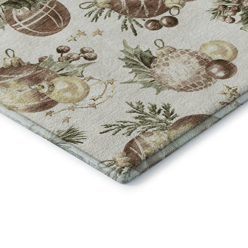 8' X 10' Ivory Brown And Beige Polka Dot Washable Area Rug With UV Protection