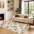 8' X 10' Ivory Brown And Beige Polka Dot Washable Area Rug With UV Protection