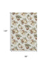 8' X 10' Ivory Brown And Beige Polka Dot Washable Area Rug With UV Protection
