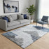 5' X 8' Blue And Gray Geometric Washable Area Rug With UV Protection