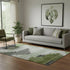 5' X 8' Fern Green And Gray Geometric Washable Area Rug With UV Protection