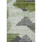 5' X 8' Fern Green And Gray Geometric Washable Area Rug With UV Protection