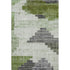 5' X 8' Fern Green And Gray Geometric Washable Area Rug With UV Protection