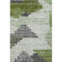 5' X 8' Fern Green And Gray Geometric Washable Area Rug With UV Protection
